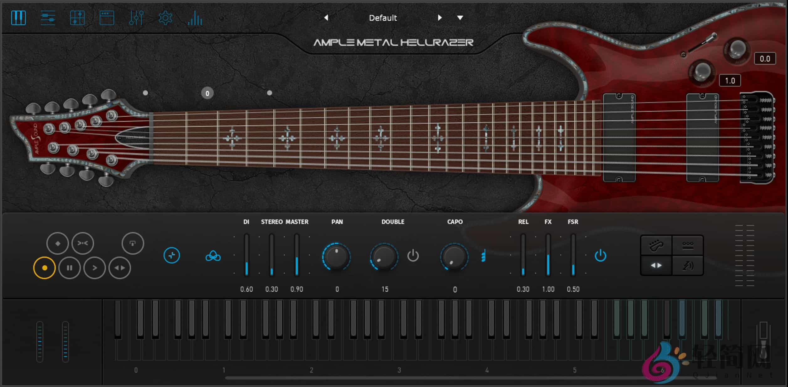 图片[1]-Ample Metal Hellrazer 3.7.0 +Library 九弦电吉他演奏录制-轻简网_QJianNet