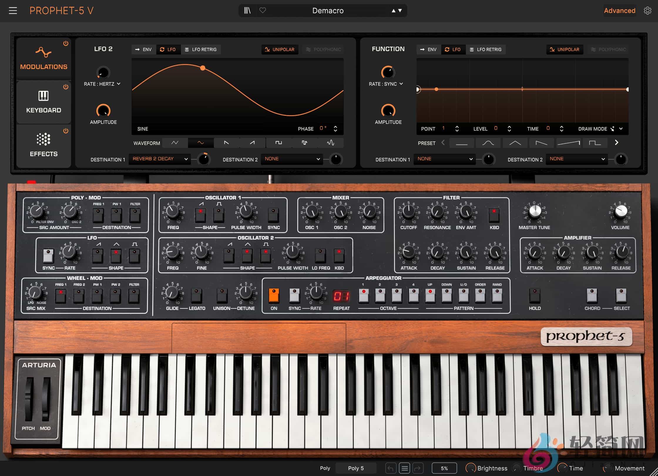 图片[1]-Arturia Prophet-5 V 1.3.5.6366 数字键盘合成器插件-轻简网_QJianNet