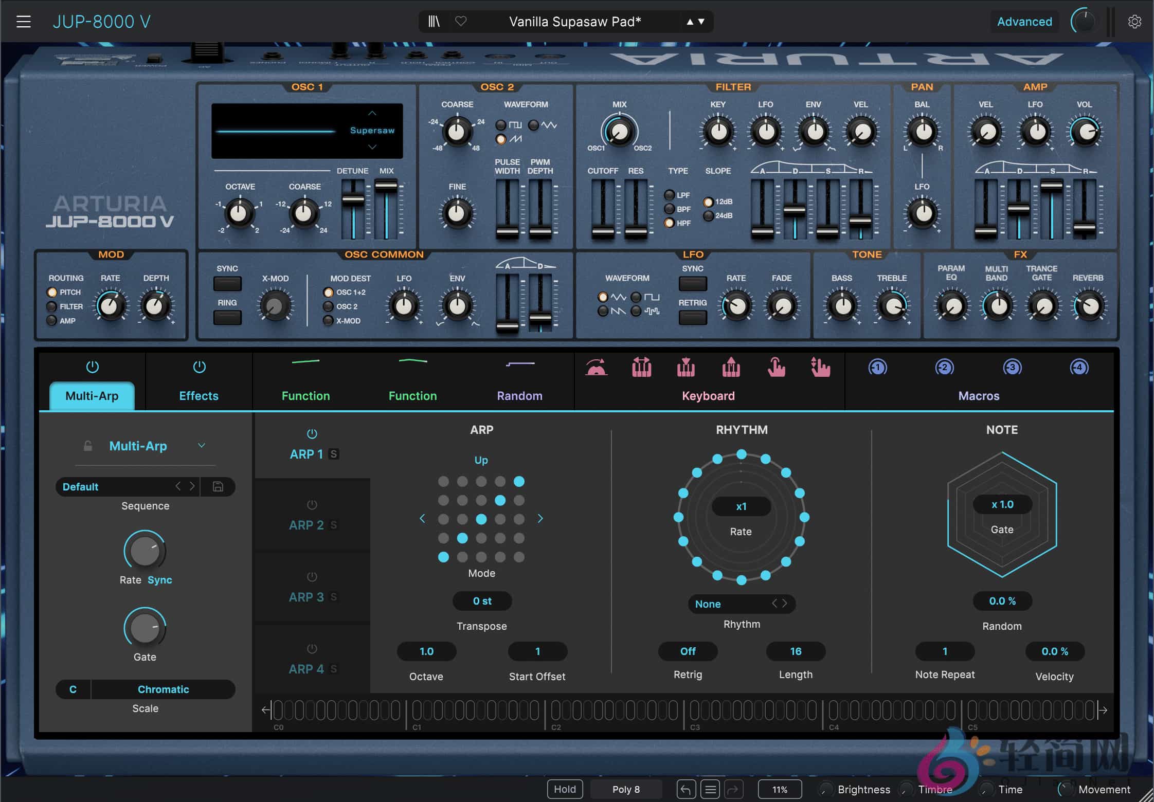 图片[1]-Arturia Jup-8000 V 1.0.1.6366 JP-8000超级锯振荡合成器插件-轻简网_QJianNet