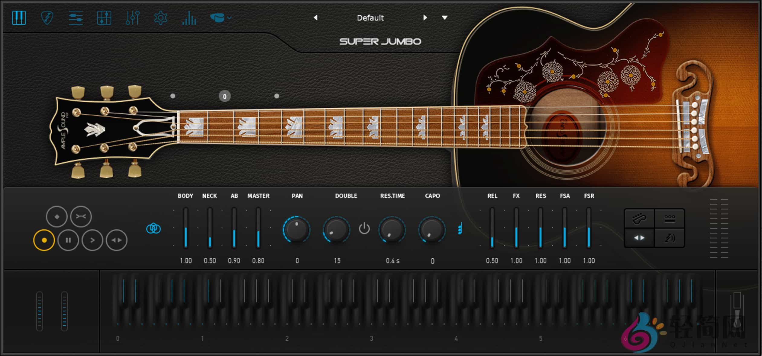 图片[1]-Ample Guitar SJ 3.7.0 +Library 钢弦木吉他演奏录制-轻简网_QJianNet