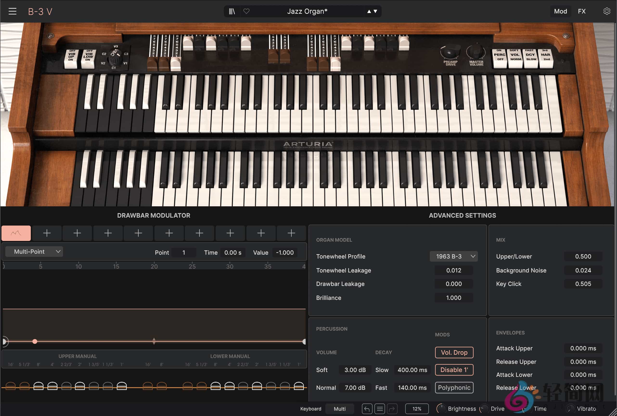 图片[2]-Arturia B-3 V 2.9.5.6366 管风琴合成器插件-轻简网_QJianNet