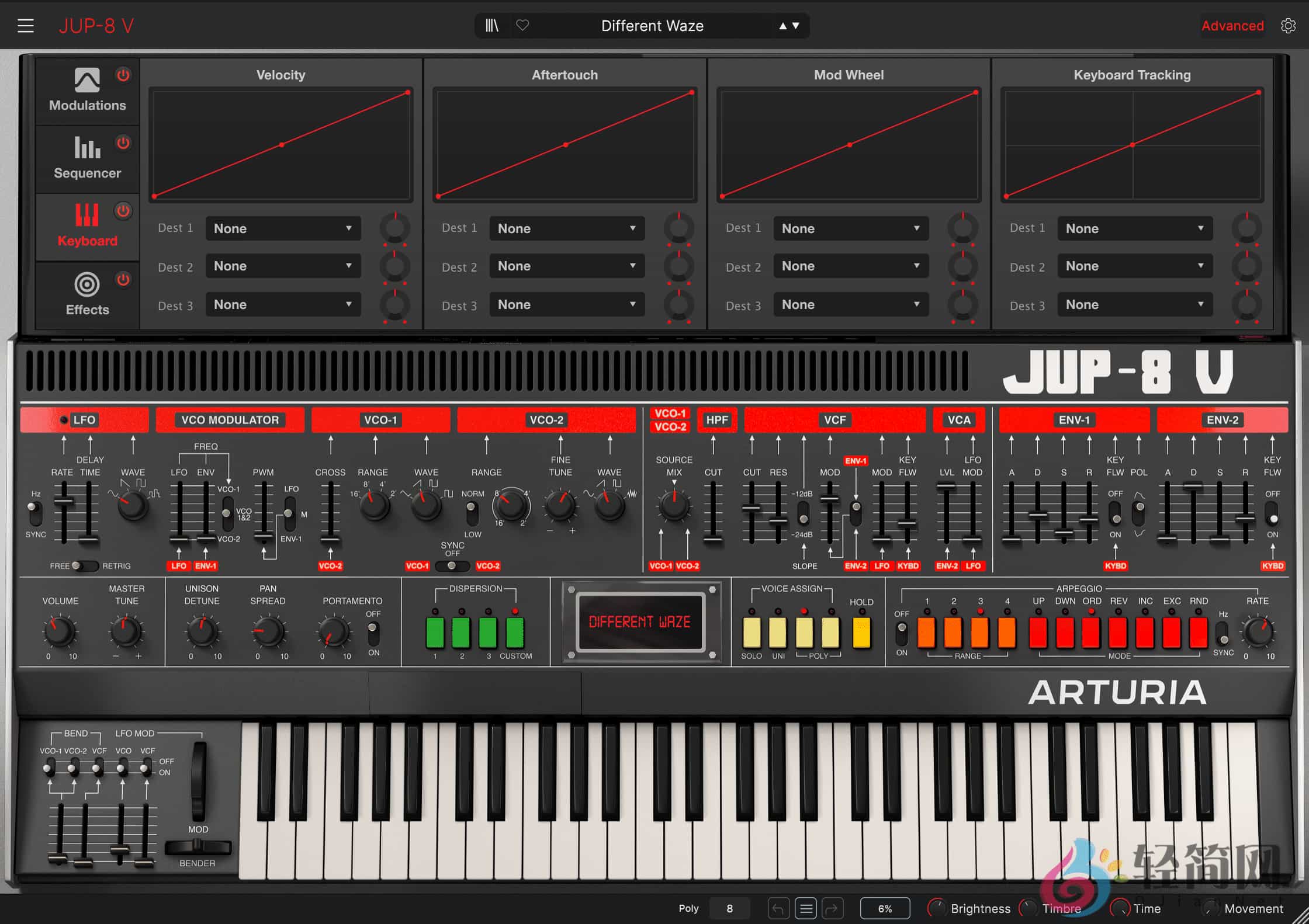 图片[3]-Arturia Jup-8 V 4.6.4.6366 调制琶音合成器插件-轻简网_QJianNet