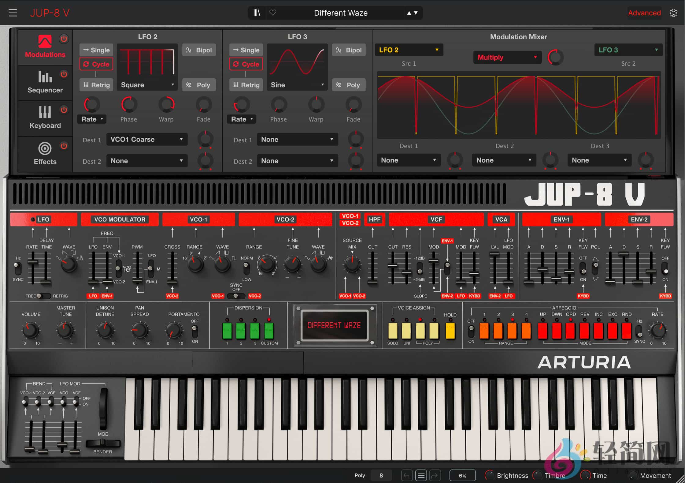 图片[1]-Arturia Jup-8 V 4.6.4.6366 调制琶音合成器插件-轻简网_QJianNet