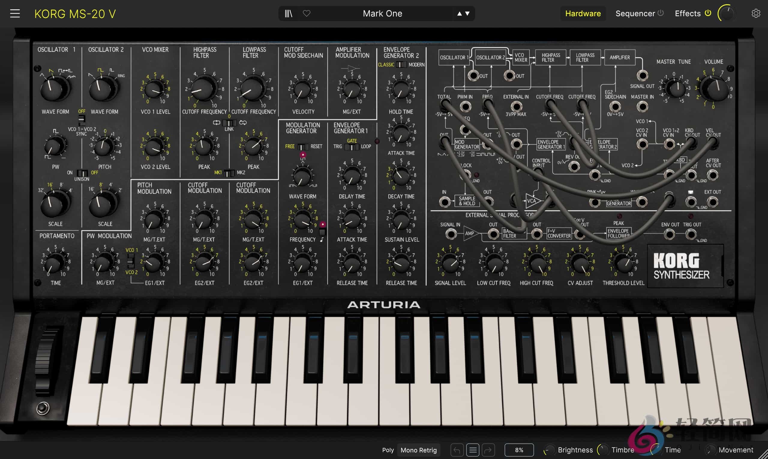 图片[1]-Arturia KORG MS-20 V 1.3.4.6366 复音合成器插件-轻简网_QJianNet