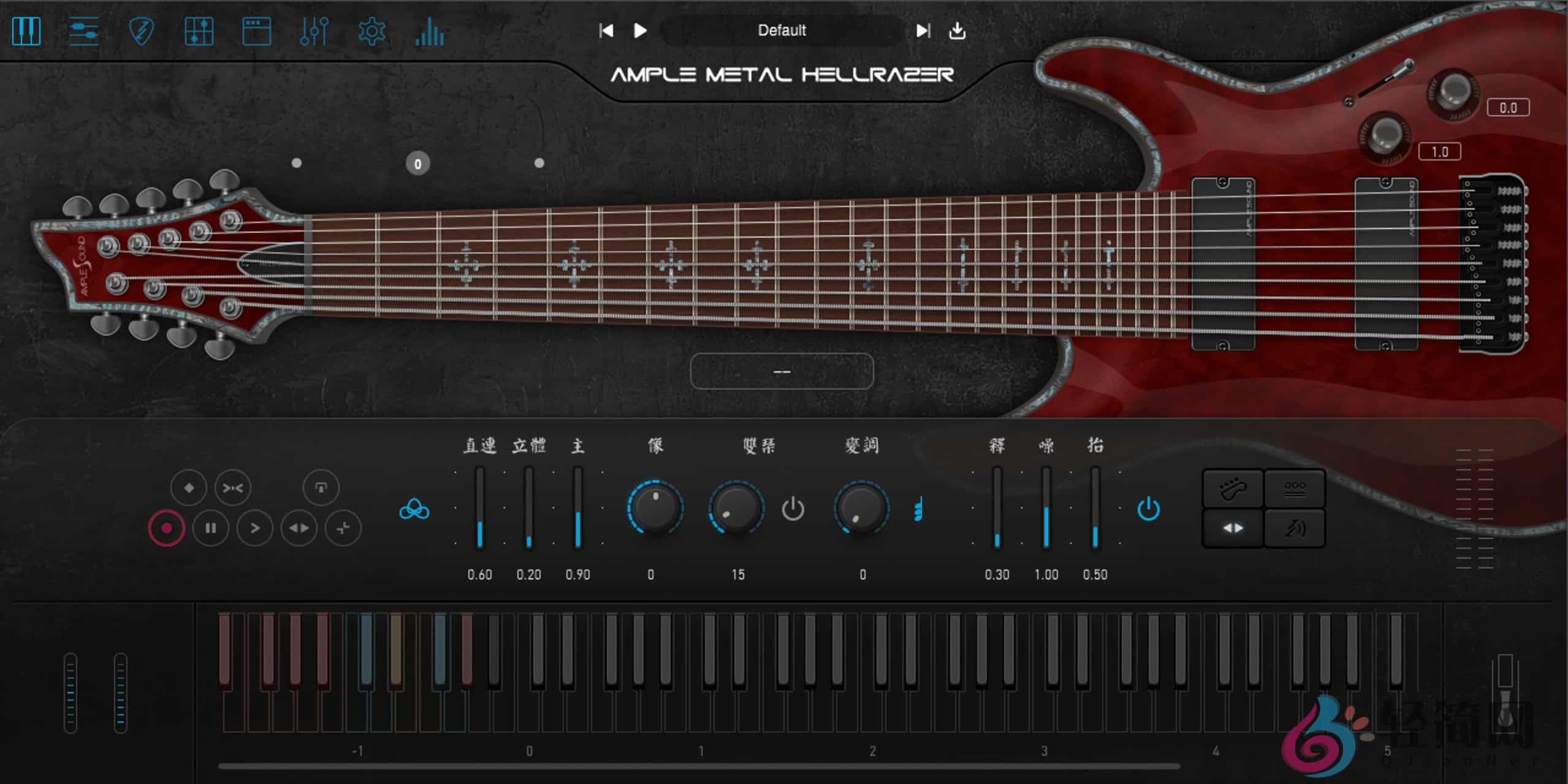 图片[1]-Ample Metal Hellrazer 4.0.1 +Library 九弦电吉他演奏录制-轻简网_QJianNet