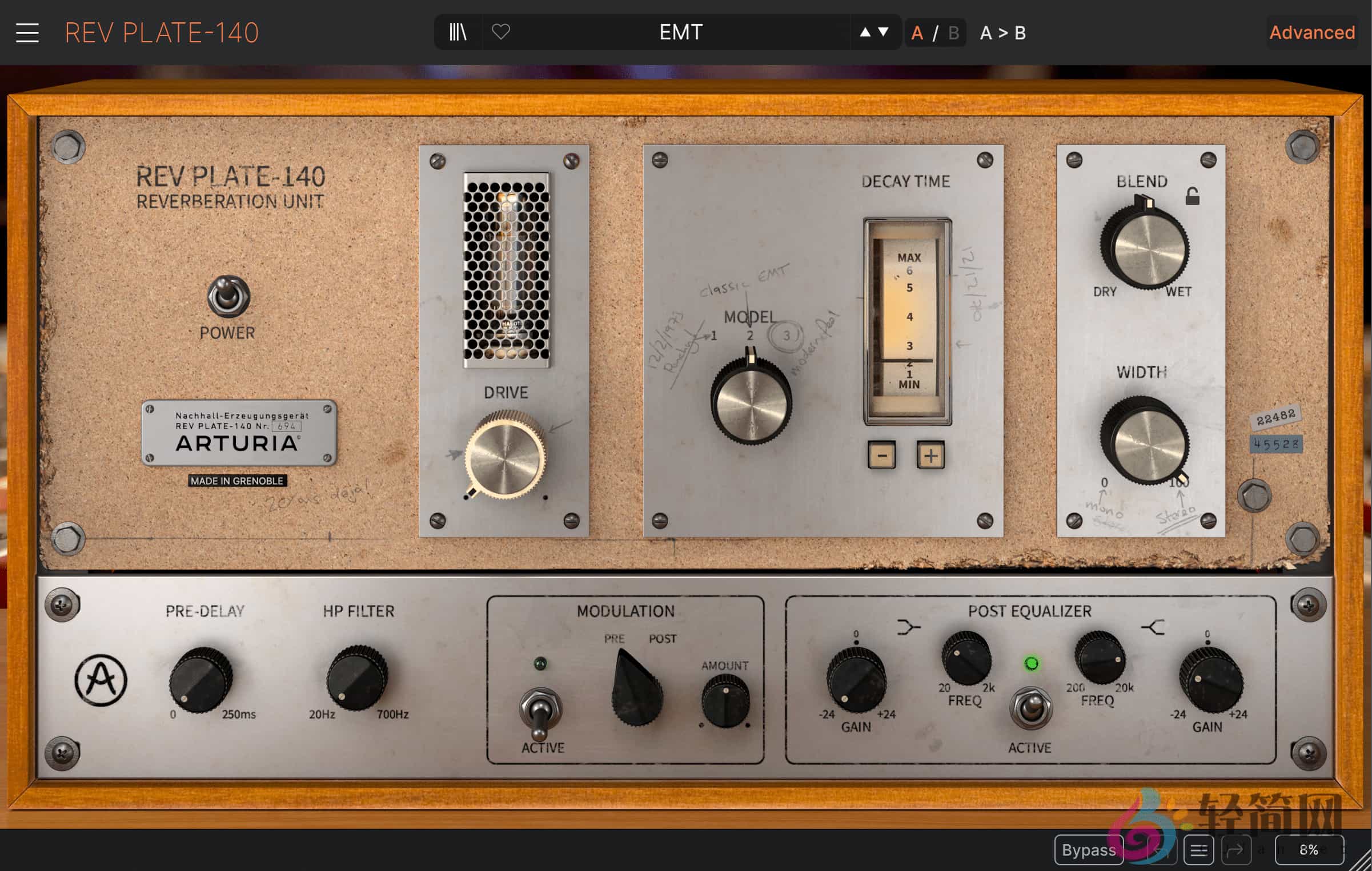 图片[1]-Arturia Rev PLATE-140 1.7.0.5460 EMT 140混响合成器插件-轻简网_QJianNet