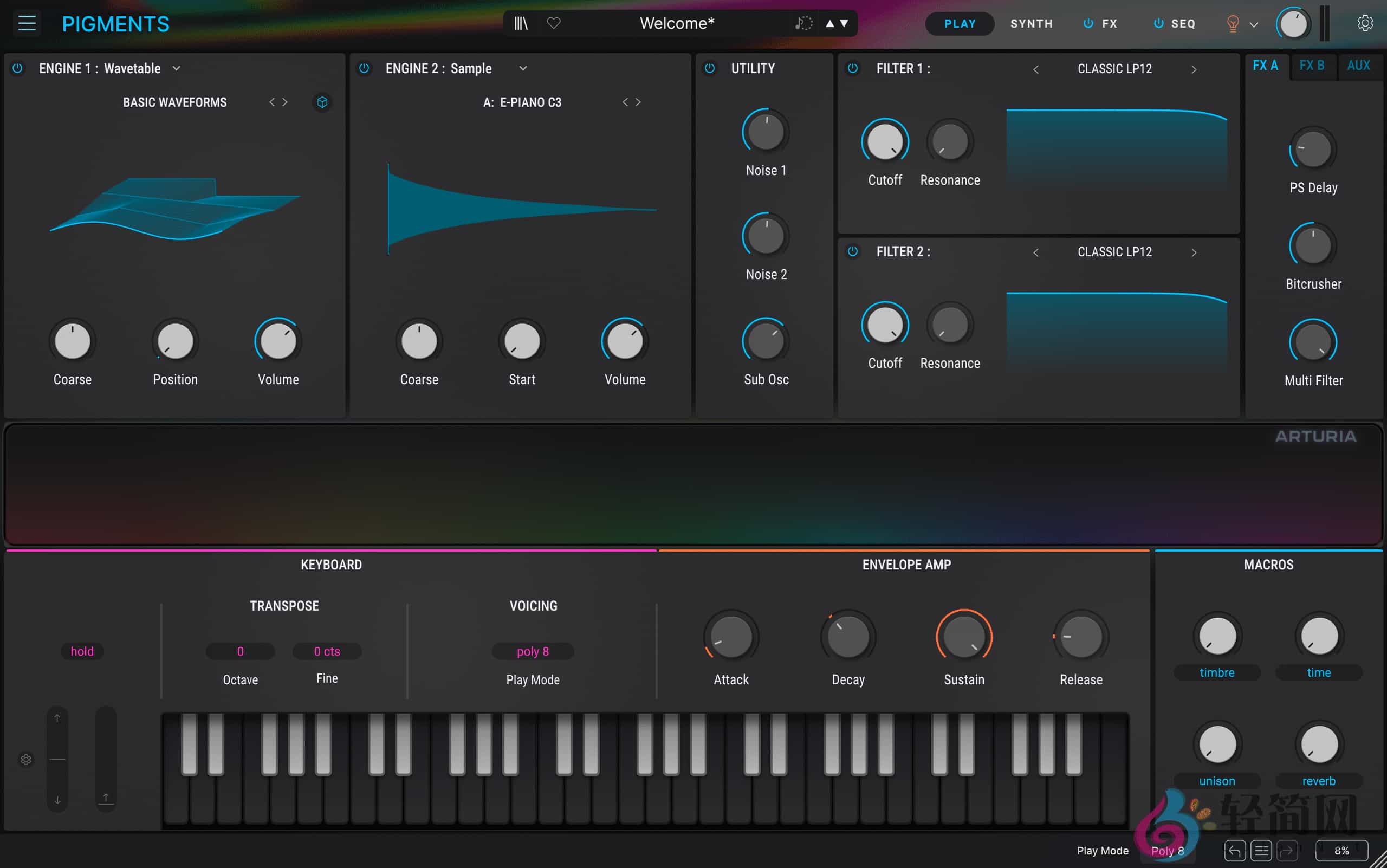 图片[1]-Arturia Pigments 6.0.4.6366 声音设计合成器插件-轻简网_QJianNet