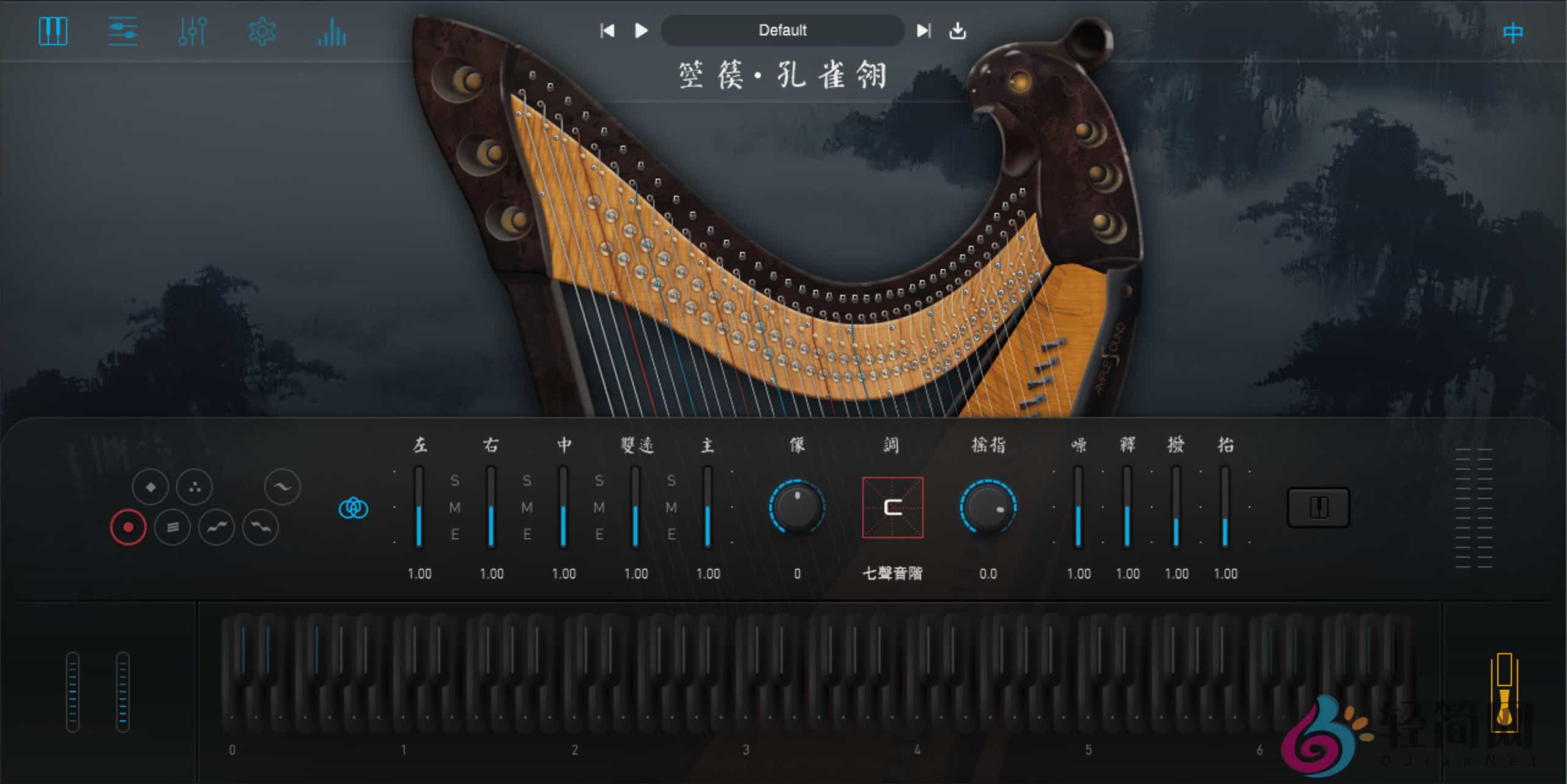 图片[1]-Ample China Konghou 4.0.1 +Library 箜篌孔雀翎演奏录制-轻简网_QJianNet