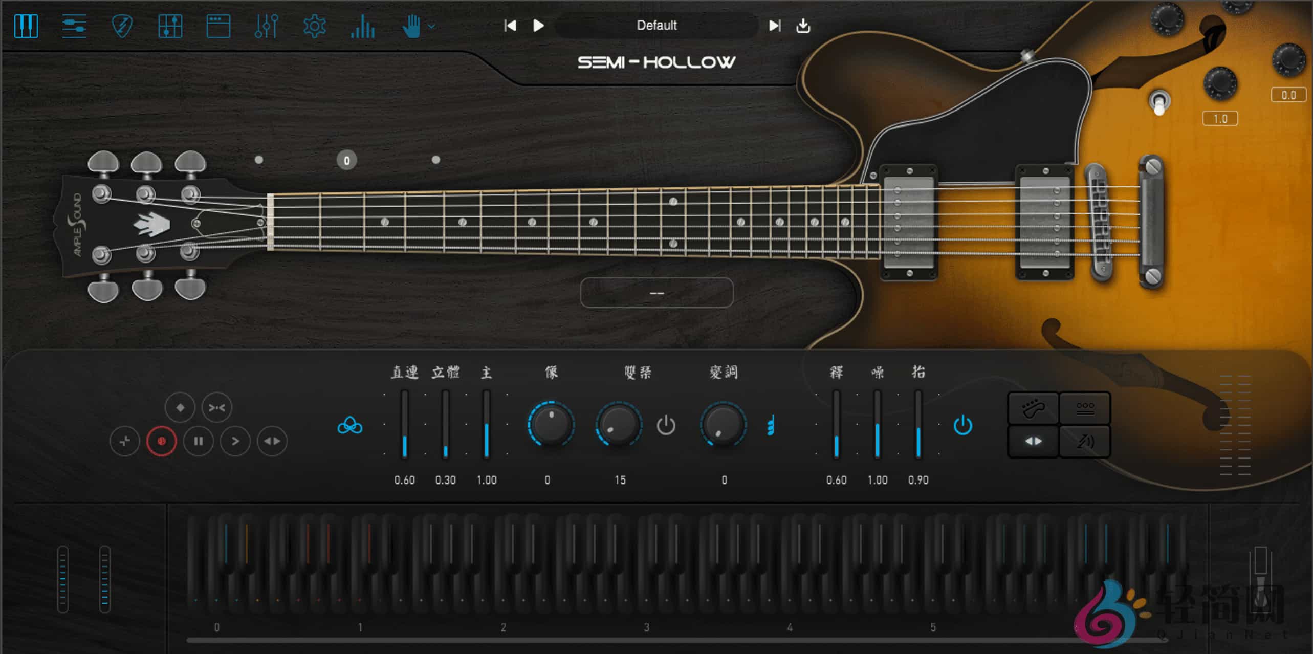 图片[1]-Ample Guitar Semi Hollow 4.0.1 +Library 半空心电吉他演奏录制-轻简网_QJianNet