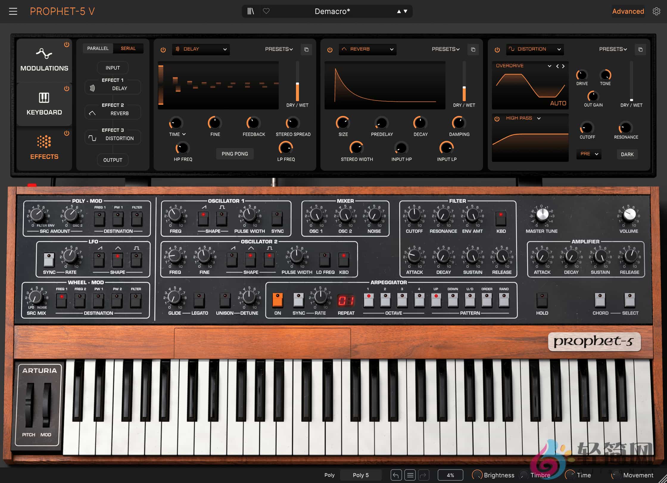 图片[3]-Arturia Prophet-5 V 1.3.5.6366 数字键盘合成器插件-轻简网_QJianNet