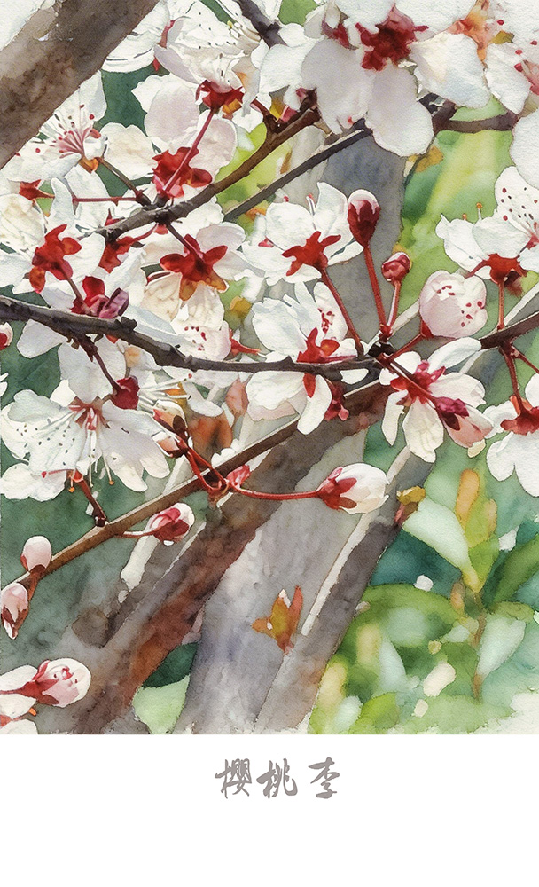 洁白如雪的樱桃李-轻简网_QJianNet