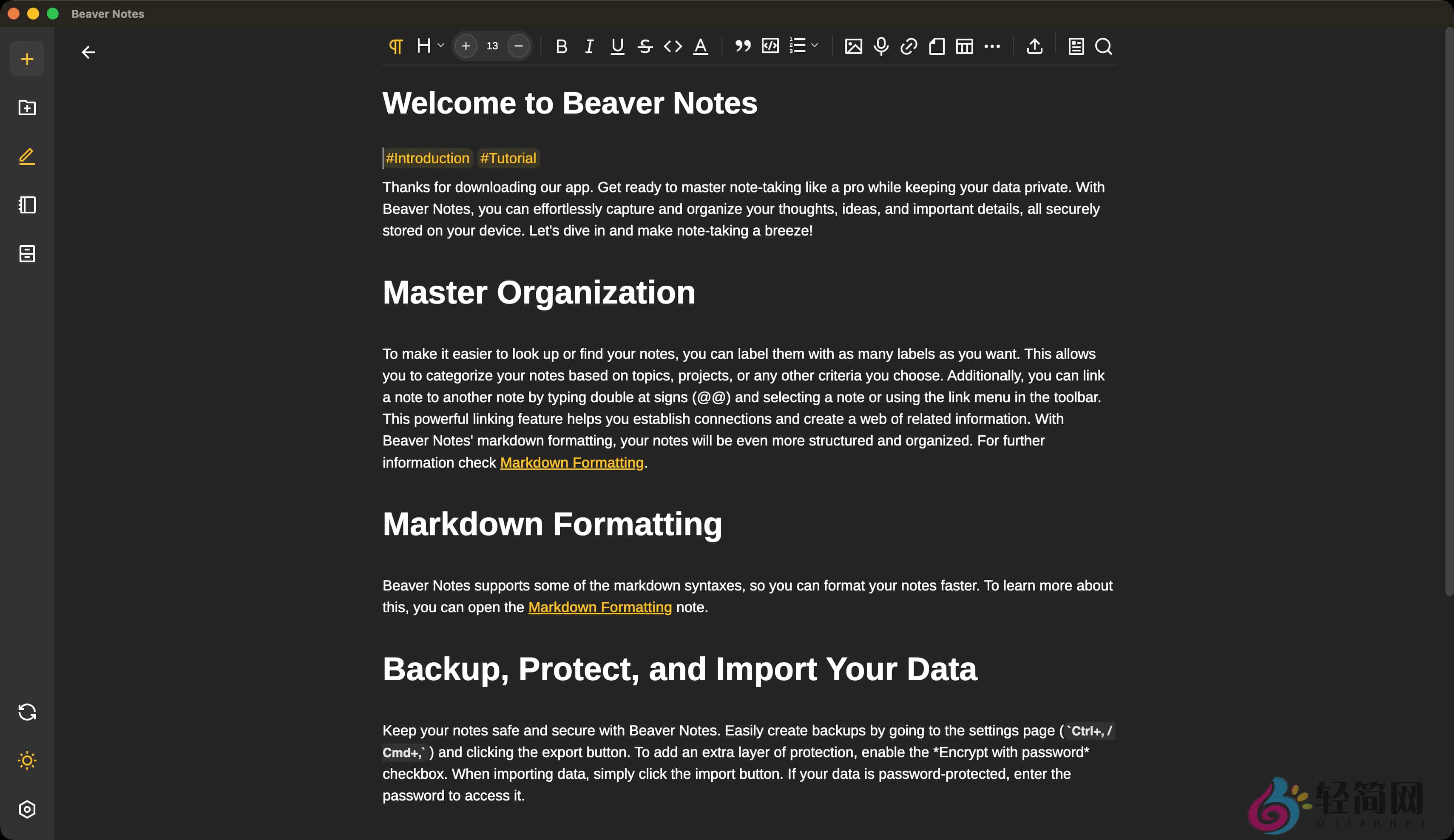 图片[1]-Beaver Notes 4.3.0 Markdown笔记写作-轻简网_QJianNet