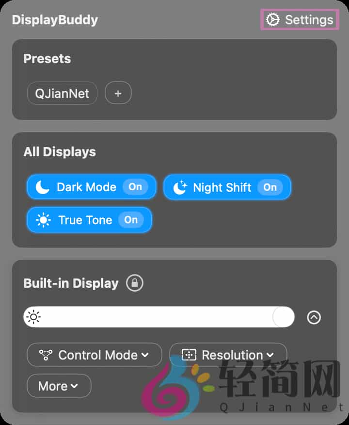 图片[1]-DisplayBuddy 3.4.1 外接屏幕亮度控制-轻简网_QJianNet