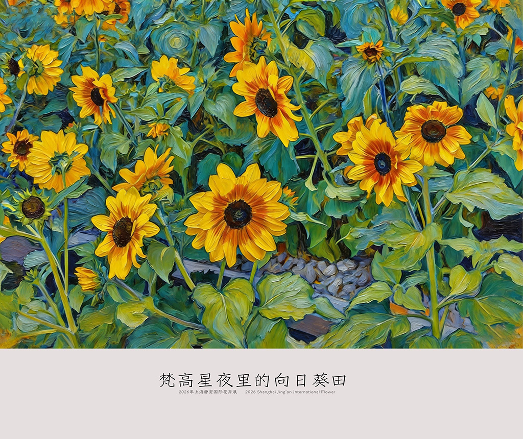 梵高星夜里的向日葵田-轻简网_QJianNet